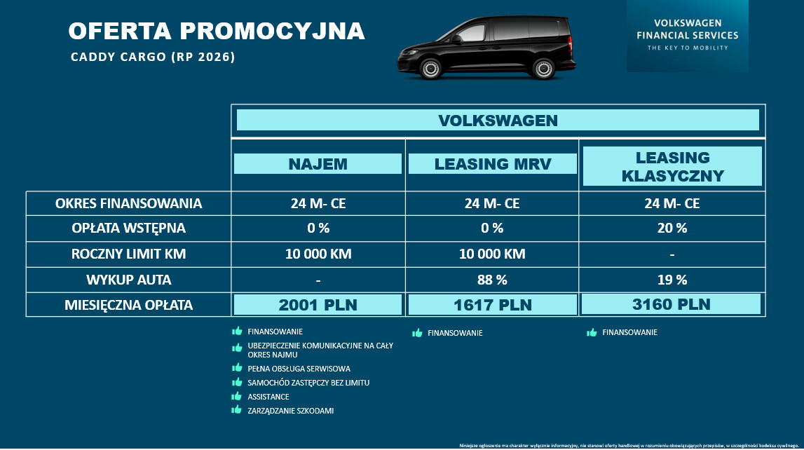 Cargo 2.0 TDI 122 KM DSG r.o.2755 mm
