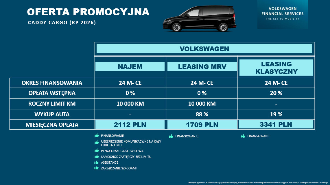 Cargo 2.0 TDI 122 KM DSG r.o.2755 mm